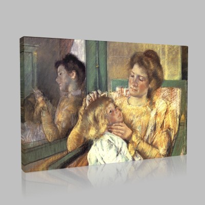 Mary Cassatt-The Mother Combs Her Hair Canvas
