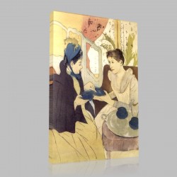 Mary Cassatt-The Visit Stampa su Tela
