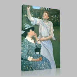 Mary Cassatt-Young Woman Picking Fruit Stampa su Tela