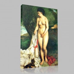 Renoir-Bather with the griffon Stampa su Tela