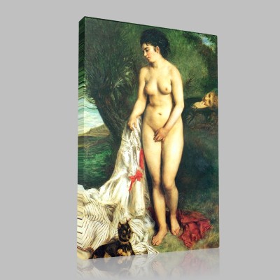 Renoir-Bather with the griffon Stampa su Tela