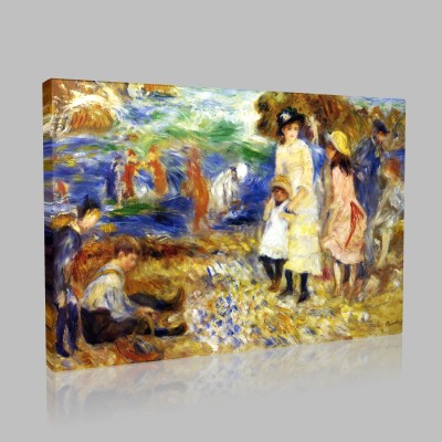 Renoir-Children at the edge of the sea with Gernessey Stampa su Tela