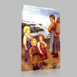 Renoir-Fishing of moulds with Berneval (coast Norman) Stampa su Tela