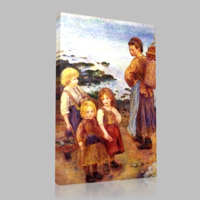 Renoir-Fishing of moulds with Berneval (coast Norman) Stampa su Tela