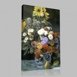 Renoir-Flowers in Vase Stampa su Tela
