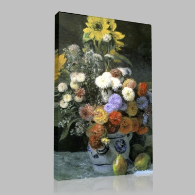 Renoir-Flowers in Vase Stampa su Tela