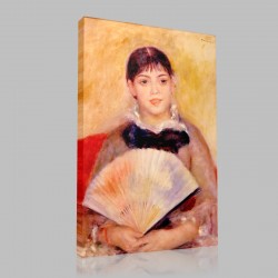 Renoir-Girl with a Fan Stampa su Tela