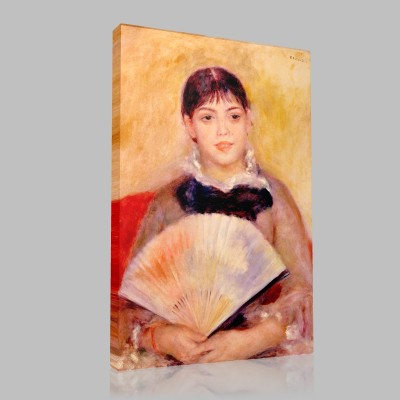 Renoir-Girl with a Fan Stampa su Tela