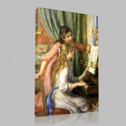 Renoir-Girls with the piano Stampa su Tela
