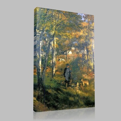 Renoir-Jules the Heart walking his dogs Stampa su Tela