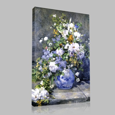 Renoir-Spring bunch of flowers Stampa su Tela