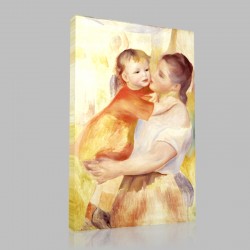 Renoir-Woman and the Kid Stampa su Tela