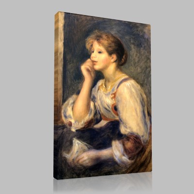 Renoir-Woman with the letter Stampa su Tela
