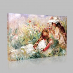 Renoir-Young Girls on The River Bank Stampa su Tela