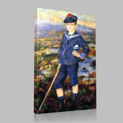 Renoir-Young boy on the beach of port (Robert Nunès) Stampa su Tela