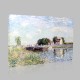 Alfred Sisley-Ducks on Canal at Saint-Mammes Canvas