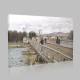 Alfred Sisley-Footbridge at Argentueil Canvas