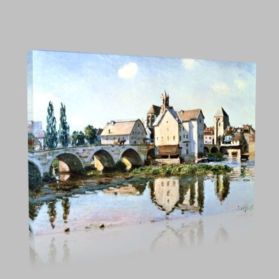 Alfred Sisley-The Bridge at Moret at Sunset Canvas