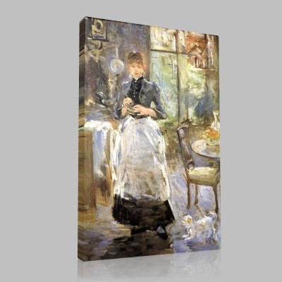 Berthe Morisot-Dans la Salle à manger Stampa su Tela