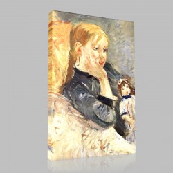 Berthe Morisot-Fillette à la poupée Stampa su Tela