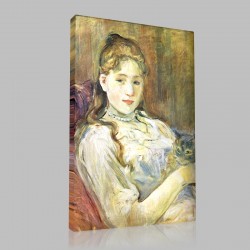 Berthe Morisot-Girl with the cat Stampa su Tela