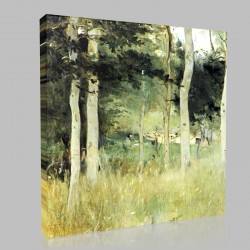 Berthe Morisot-Thatched cottage in Normandy Stampa su Tela