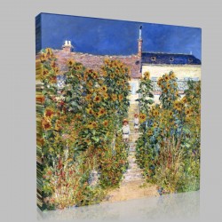 Monet-Garden at Argentuil Stampa su Tela