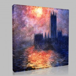 Monet-House of Parliament Stampa su Tela