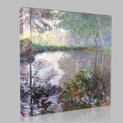 Monet-Pond at Montgeron Stampa su Tela