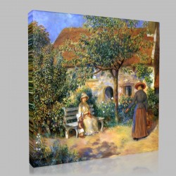 Renoir-Scene of garden in Brittany Stampa su Tela