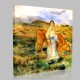 Renoir-Shepherdess with cow and ewe Stampa su Tela