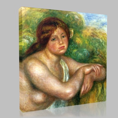 Renoir-Study of naked, Bust of Woman Stampa su Tela