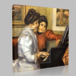 Renoir-Yvonne et Christine Lerolle au piano Stampa su Tela