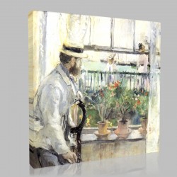 Berthe Morisot-Eugene Manet  in the Island of Wight Stampa su Tela
