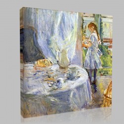 Berthe Morisot-Interior of Cottage or the Child  with the Headstock Stampa su Tela