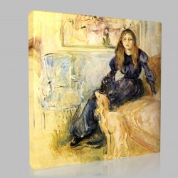 Berthe Morisot-Julie Manet and her Laerte Greyhound Stampa su Tela