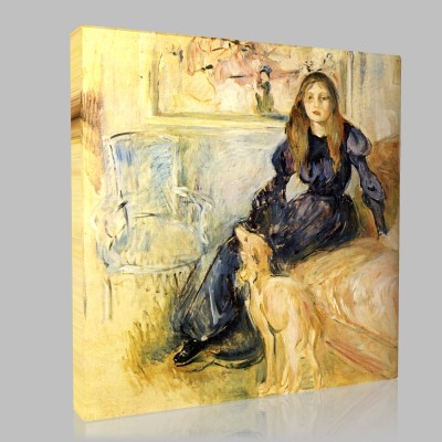 Berthe Morisot-Julie Manet and her Laerte Greyhound Canvas