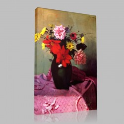 Félix Valloton-Pinks and daisies Stampa su Tela