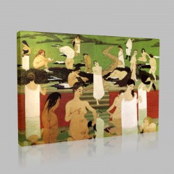 Félix Valloton-The Bath at the evening of summer Stampa su Tela