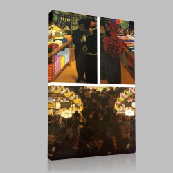 Félix Valloton-The Good market (Triptych) Stampa su Tela