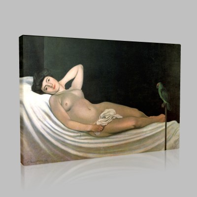 Félix Valloton-The Woman with the Parrot Canvas Félix Valloton-The Woman with the Parrot Canvas