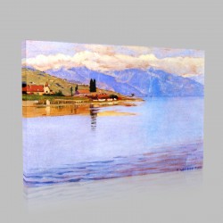 Félix Valloton-The port of Pully (study) Stampa su Tela