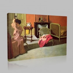 Félix Valloton-Woman is being capped Stampa su Tela