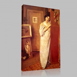 Félix Valloton-ou gabrielle Vallotton dans l'atelier Stampa su Tela