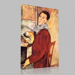 Amedeo Modigliani-Portrait de l'artiste par lui-même Stampa su Tela