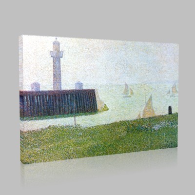 Georges-Pierre Seurat-Boils of the pier with Honfleur Canvas