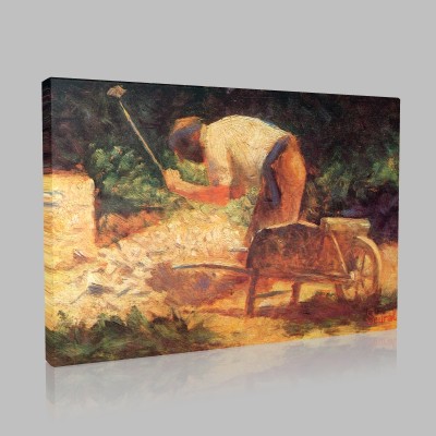 Georges-Pierre Seurat-Casseur de pierre à la brouette Le Raincy Canvas
