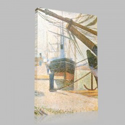Georges-Pierre Seurat-Coin d'un Bassin à Honfleur Stampa su Tela