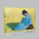Georges-Pierre Seurat-Country-woman sitting in grass Canvas