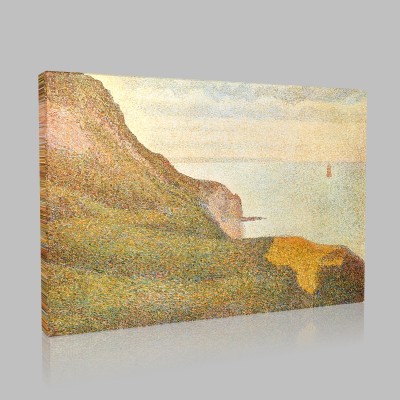 Georges-Pierre Seurat-Cranes and the opening with port in Bessin Canvas Georges-Pierre Seurat-Cranes and the opening with port in Bessin Canvas